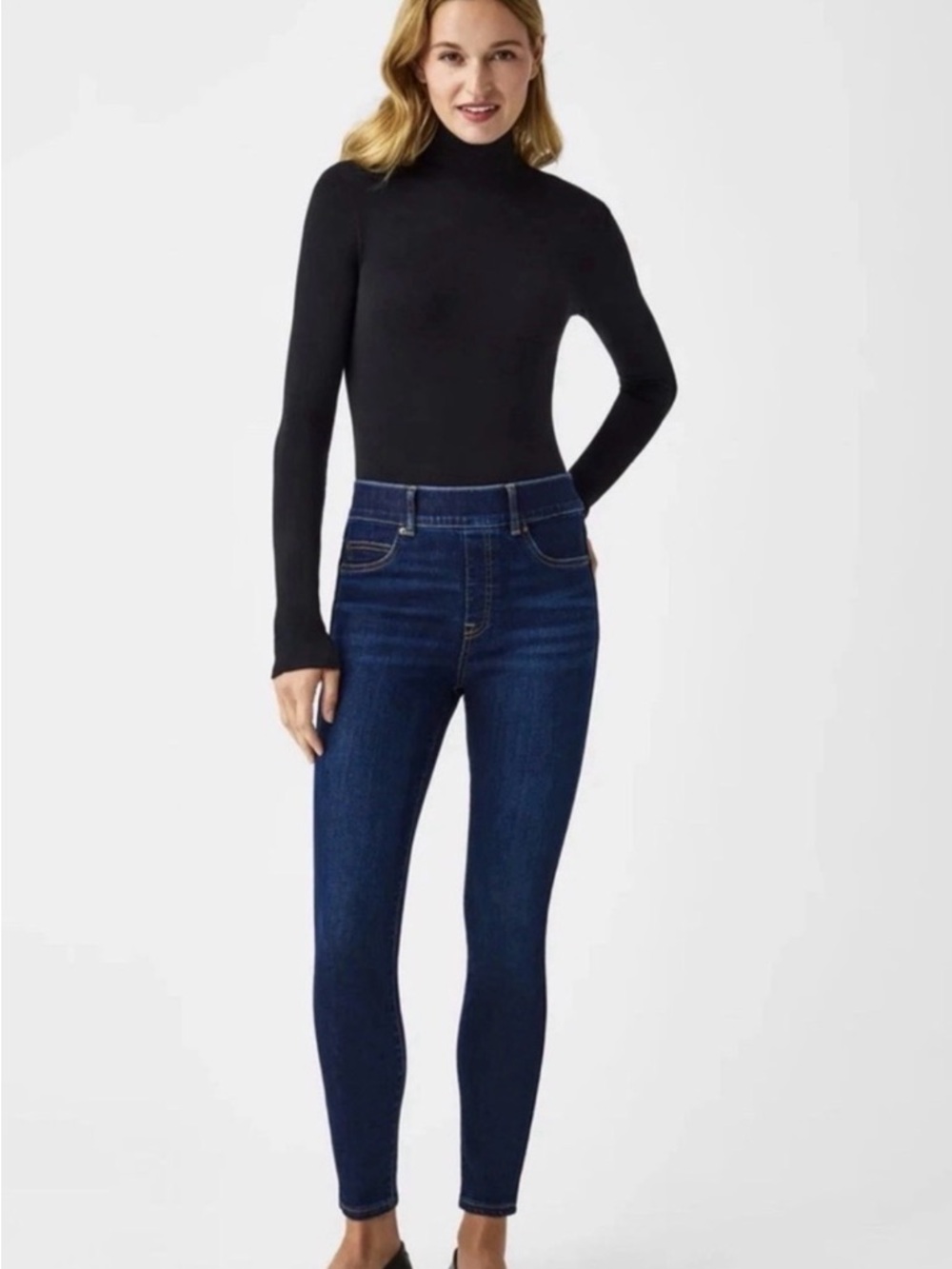 SPANX Dark Blue High-Rise Skinny Jeans small tummy control